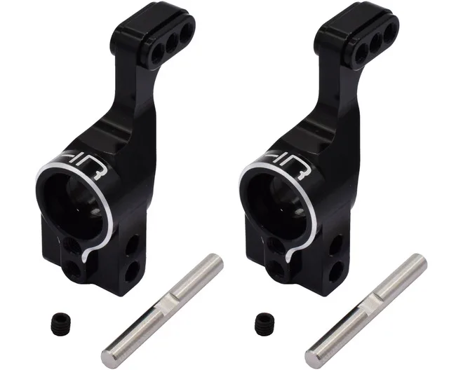 Hot Racing Black Aluminum Rear Stub Axle Carriers with 3-Position Camber Link Mounts for 1/10 Traxxas 2WD Slash/Rustler/Stampede