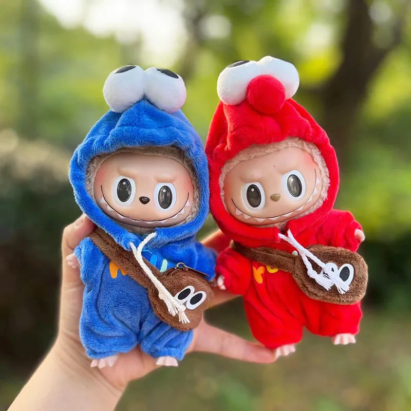 

Cute Mini Plush Doll'S Clothes 17cm Labubu I II Idol Dolls Korea Kpop Exo Idol Dolls Overalls Clothing DIY Accessories Gifts