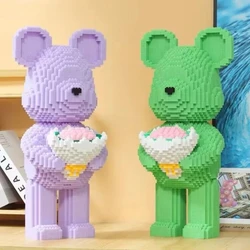 48cm Flower Violent Bear Huge  Building Block  Children's Toys with Small Particles Bricks 3D Model Children's Adult Gift