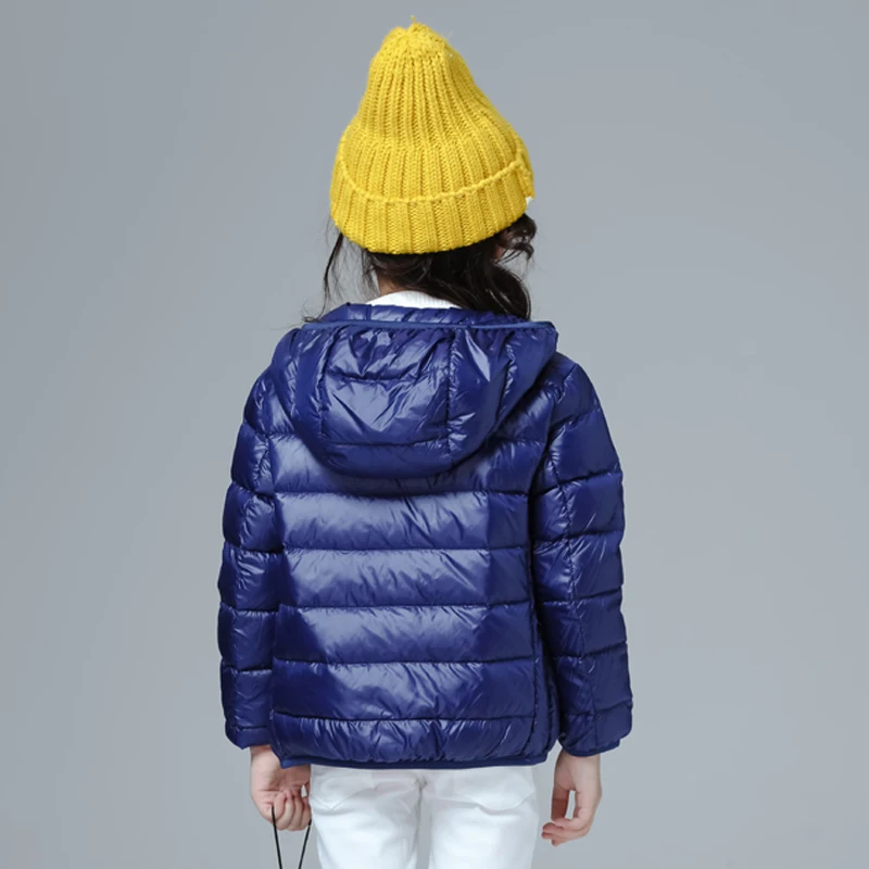 0-10℃ Boys Down Jacket Children Winter Coat Kids Ultra Light Puffy Jackets for Girls Portable Hooded Down Coats for Teenagers