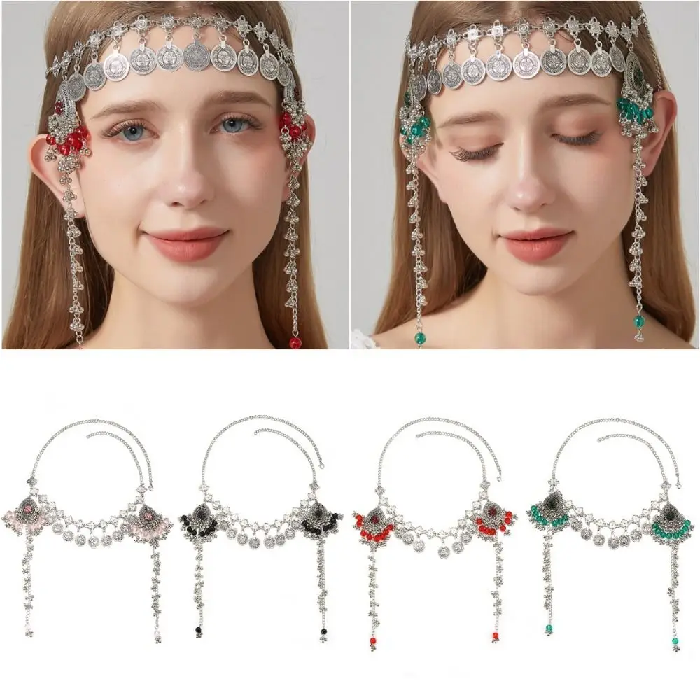 Trendy Alloy Hair Chains Waterdrop Tassel Ethnic Style Hair Tassel Chains Long Chain Hairband Jewelry Women