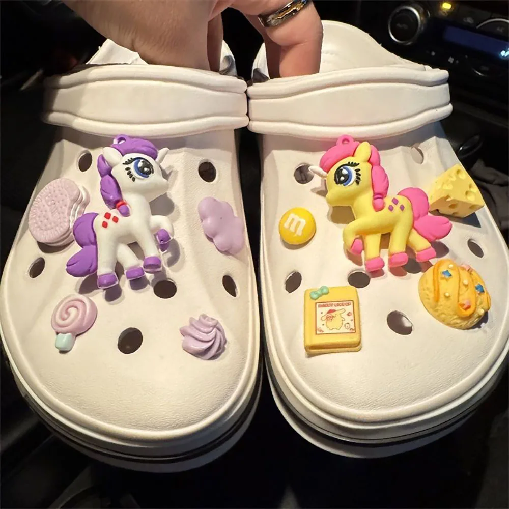 MINISO My Little Pony Cartoon Shoe Charms PVC Clogs Accessories DIY Shoe Decoration Kids Party Friends Gifts