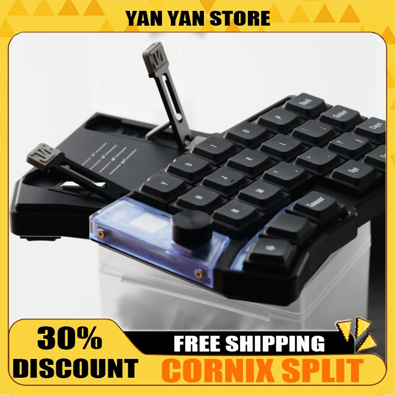 Cornix Split Keyboard Dual Mode Wired Bluetooth with Tent CNC Case 48 Keys Support VIAL Cornix Split Keyboard Kit Customize Gift