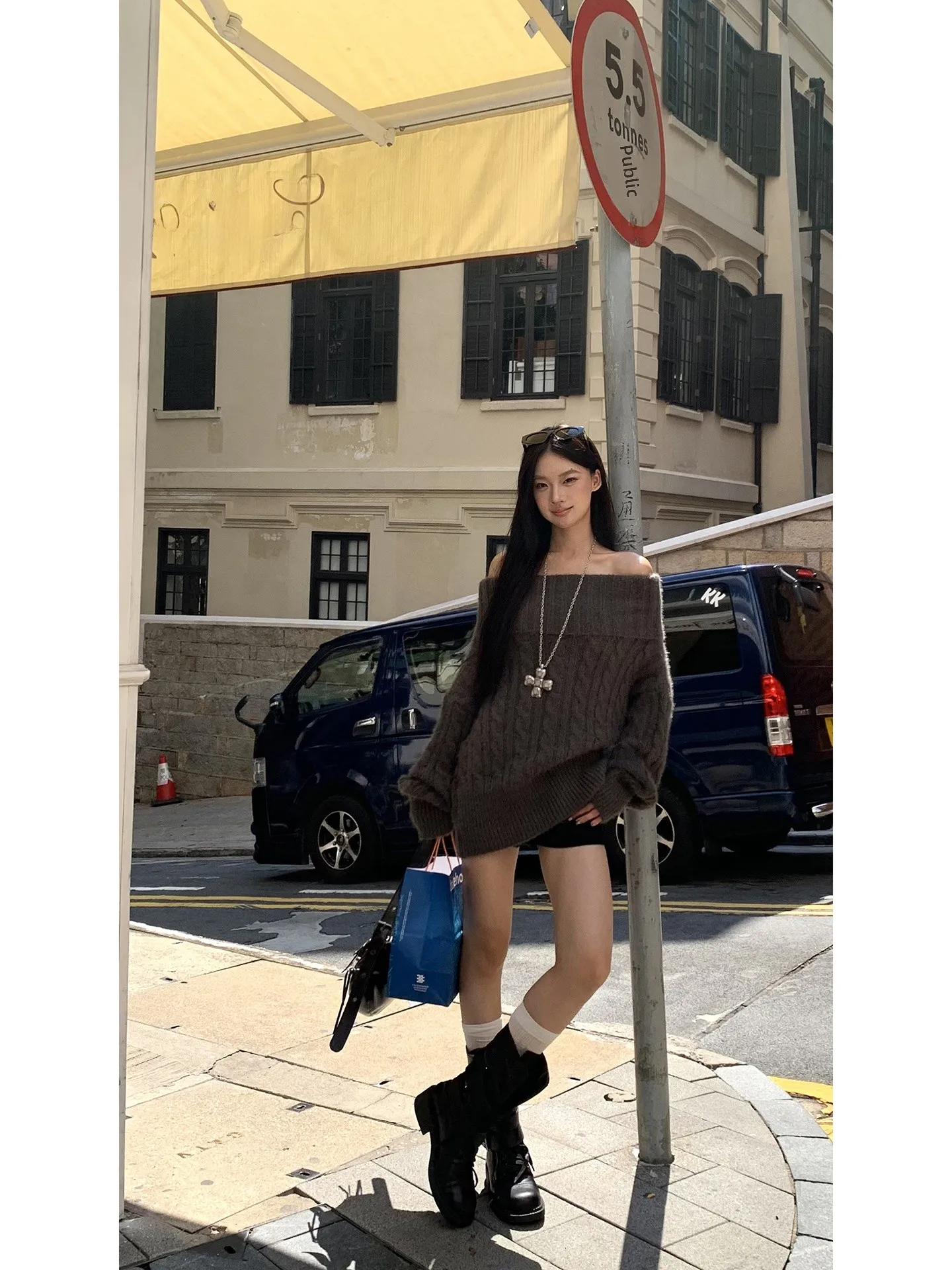 

ay Loose Women's Woolen Sweater Overhead oulder Design Autumn Faion Casual High-End Feeling Knittedwear by G Sle