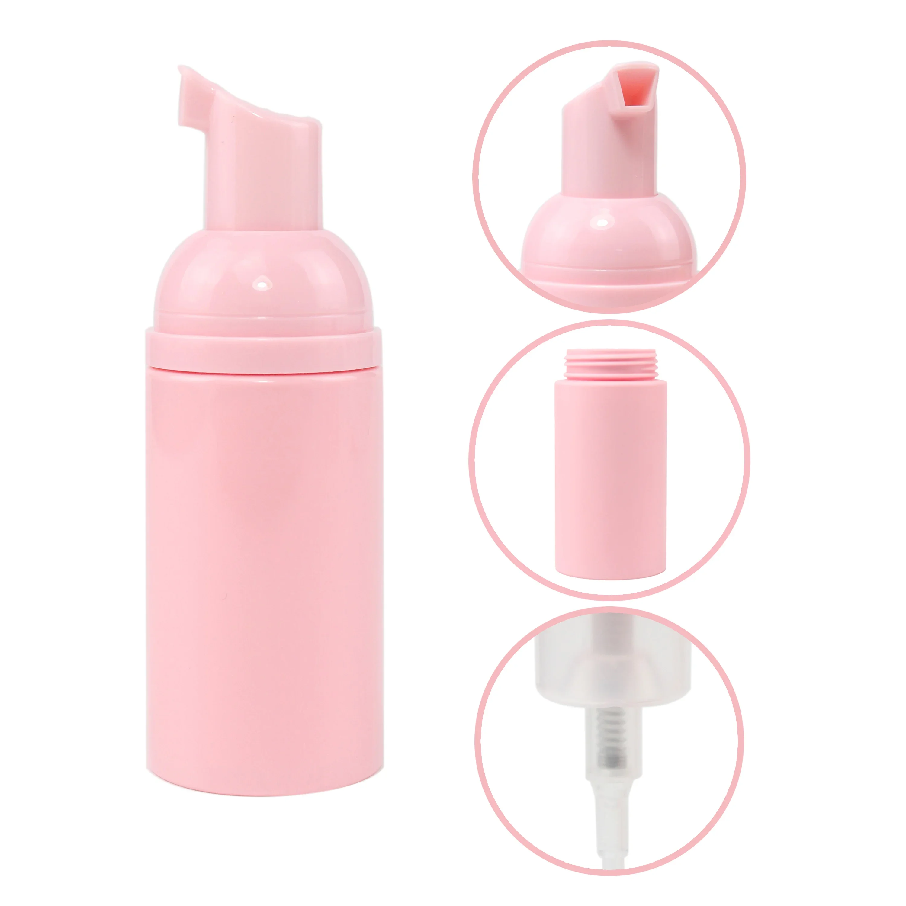 12 pack 50ml Pink Bottle Plastic Foam Bottle Foam Shampoo Bottle Refillable Soap Foam Liquid Dispenser Plastic Mini Foam Bottle