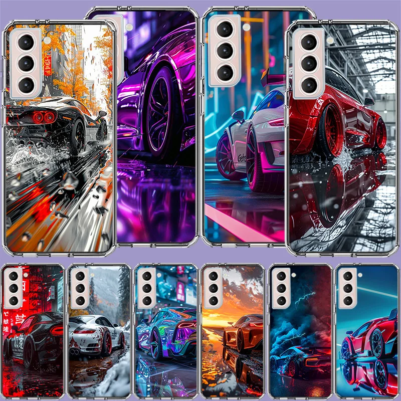 JDM Tokyo Drift Sports Car Male Men Clear Phone Cases for Samsung S26 Ultra Galaxy S25 Edge S24 S23 FE S21 Plus S20 S22 S10 Cove