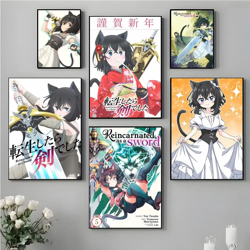 Fantasy Isekai R-Reincarnated As A Sword Poster Elegant Home Artwork Collection & Trendy Interior Decor