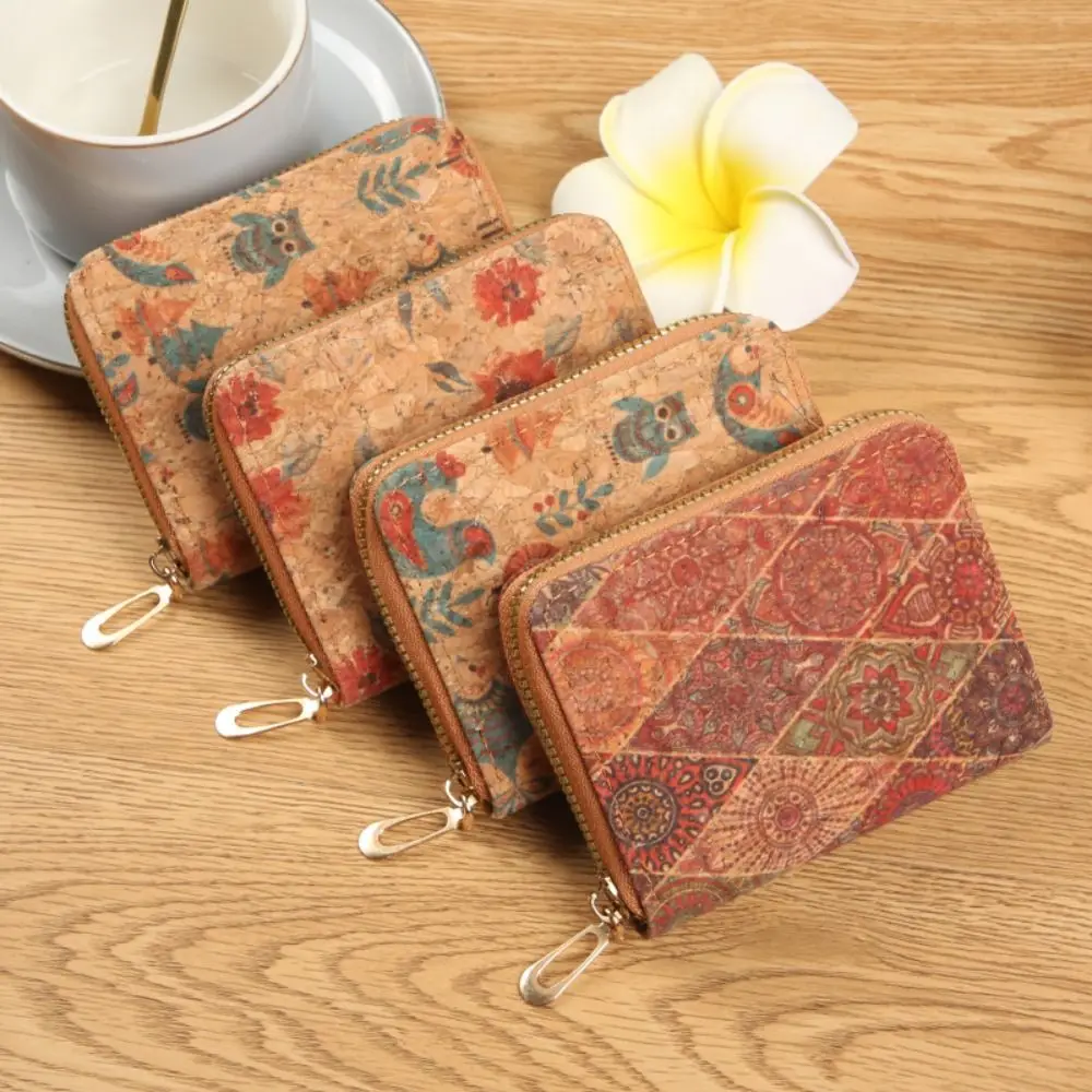 

New PU Leather Short Wallet Printed Zipper Coin Purse Storage Bag Women
