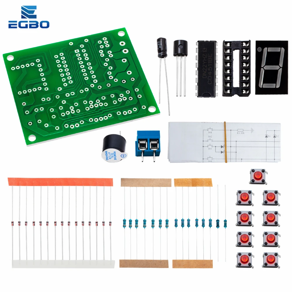 ثمانية أشخاص المستجيب لتقوم بها بنفسك عدة 8 قناة الرد على التدريس ممارسة لحام CD4511 8Bit جهاز الإجابة جناح التدريب الإلكتروني
