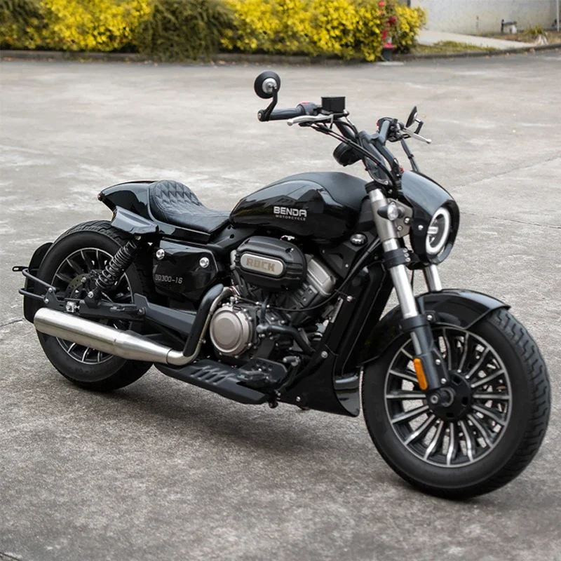 BENDA Rock 300 Custom PU Leather 2-Up Front Rear Motorcycle Seats & Backrests Driver Passenger Cushions for Accessories