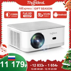 ThundeaL Portable Mini Projector TD92 Pro FHD 1080P Full HD Beam 4K Video WiFi Android Projector TD92Pro 3D Movie Home Theater