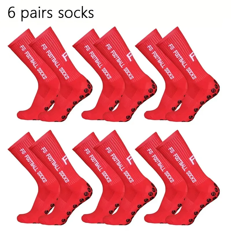 6 Paar atmungsaktive Fußballsocken für Herren und Damen, Sportsocken, rutschfeste Silikonunterseite, Fußball-Baseball-Socken, Outdoor-Sport, Yoga-Socken – Detail 5
