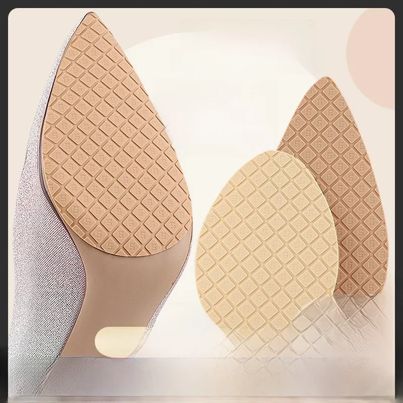 High Heel Shoe Sole Protection Stickers Anti-Slip Silent Cow Tendon Rubber Genuine Leather Shoe Bottom Film Anti-Wear Stickers