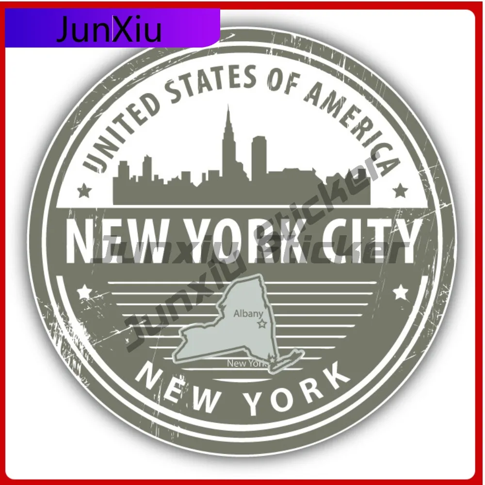 

New York City Usa Creative Sticker Stamp Travel Car Decal Bumper Stickers For Motorcycle Helmet Funny Style Laptop Use Waterp