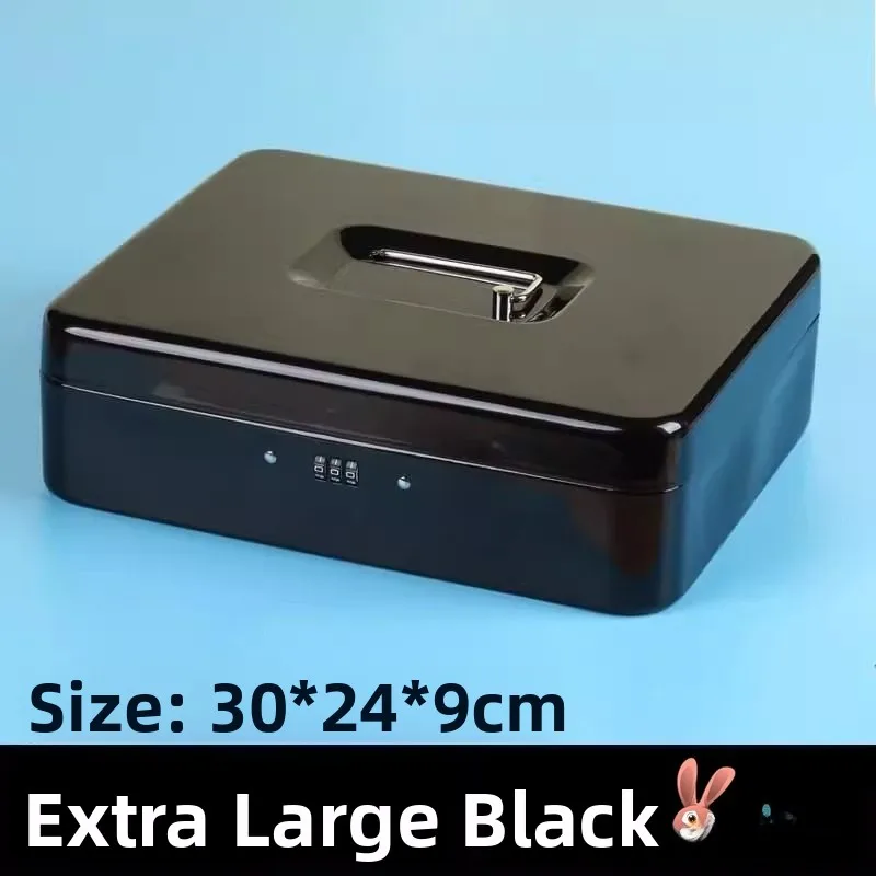Thickened Stainless Steel Password Box Small Lock Box Stamp Storage Money Box Ticket Double Lock Tool Money Bank Storage