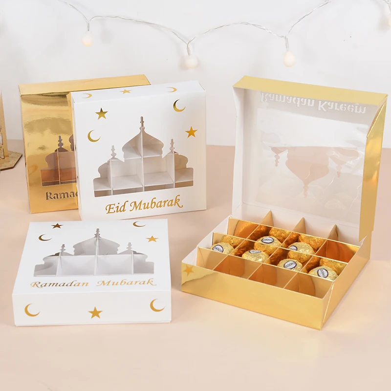 1/5Pcs Ramadan Mubarak Candy Cake Box Bag Chocolate Gift Packaging Favors EID Mubarak Decorations 2026 Islam Muslim Party Supply