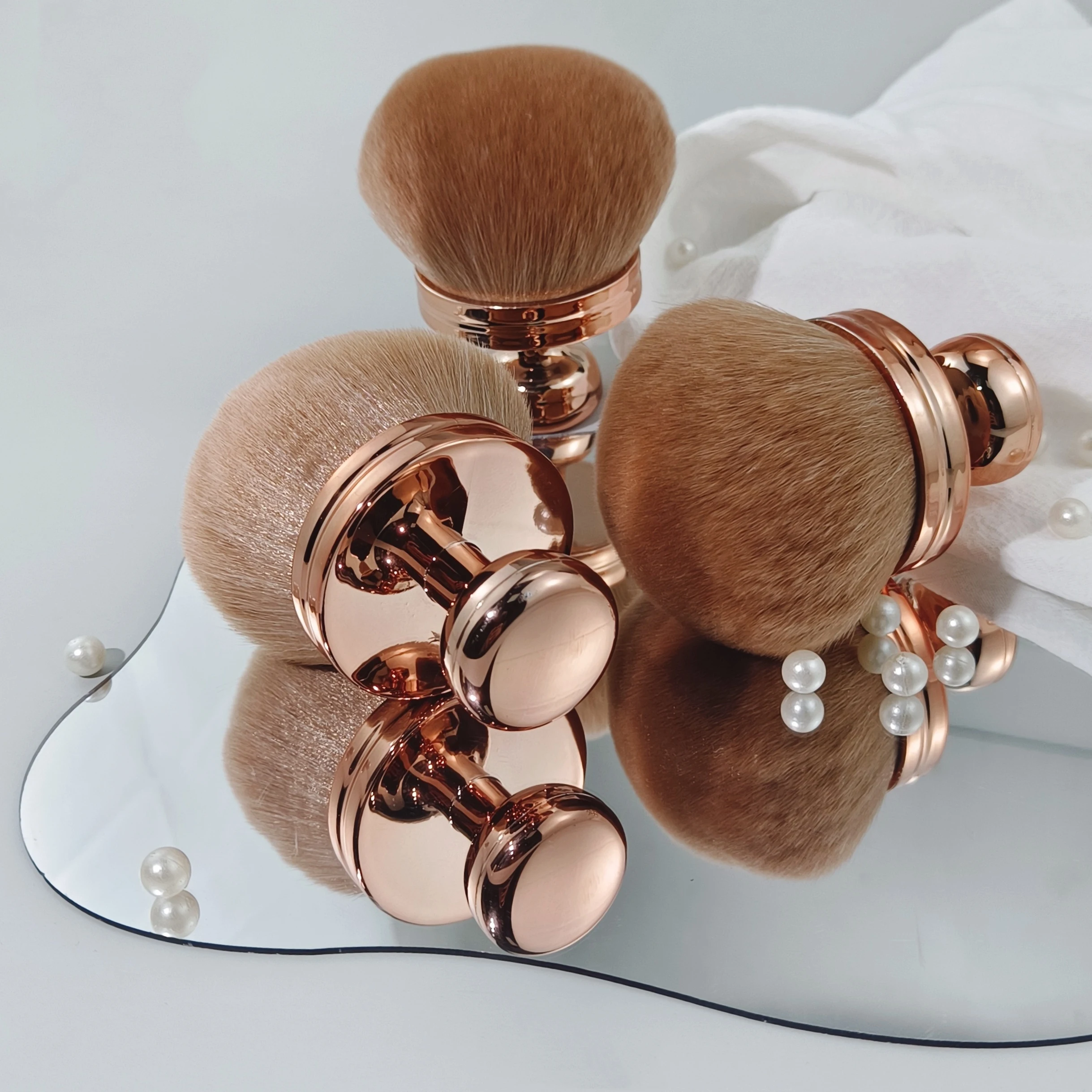 

Multi-functional oversized mushroom head loose powder brush rose gold setting brush manicure dusting brush hair volume fluffy