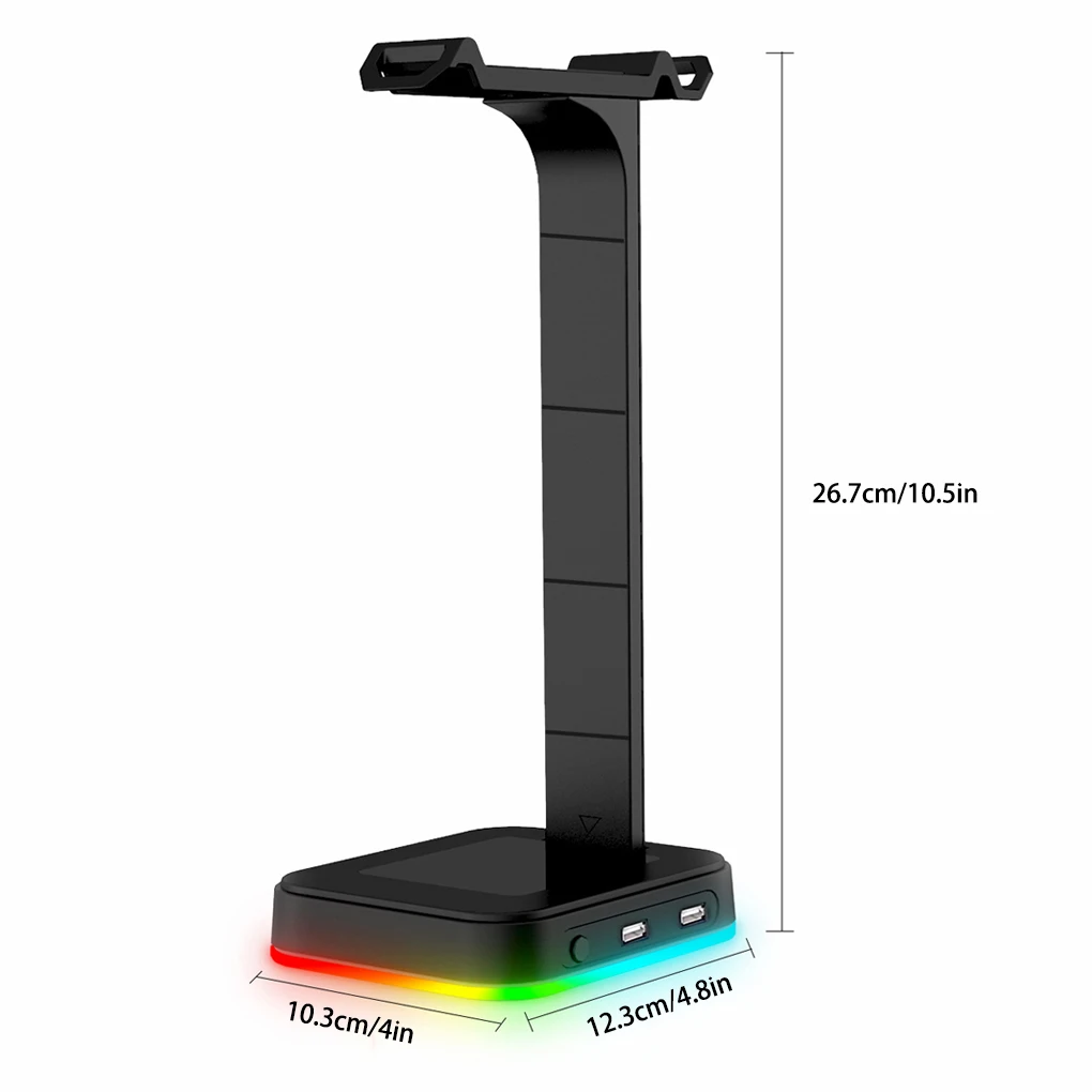 

Universal Desktop Headphone Stand with 2 USB Ports Office RGB Gaming Headset Display Holder Support Bracket Rack for Table