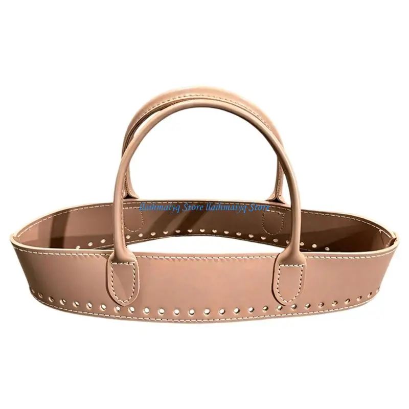 573B PU Leather Purse Bag Handle Replacement Perforated Handbag Shoulder Strap For Handwoven Purses Bag Making Accessories
