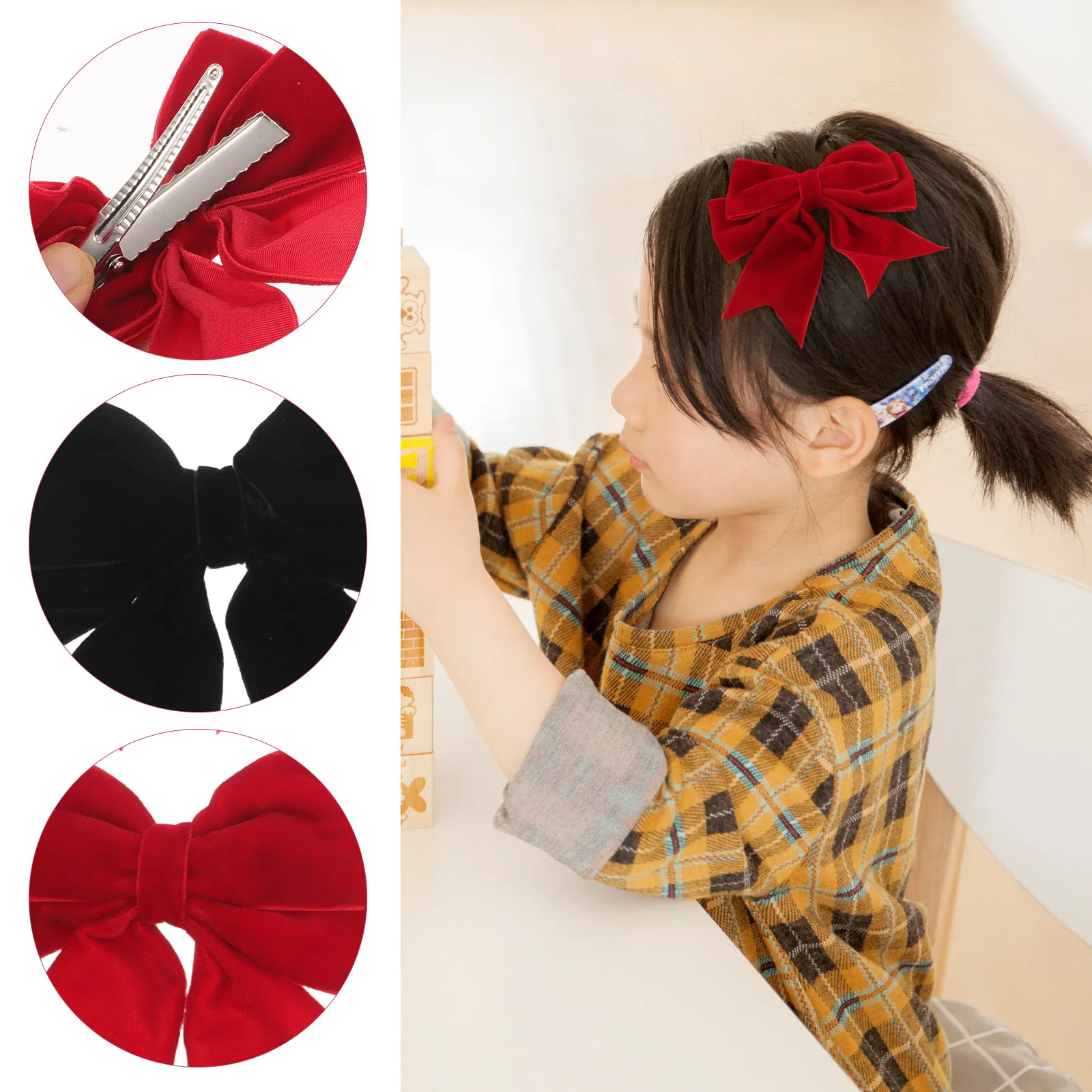 

4Pcs Adorable Bow Hair Clips for Women Teens Girls Alligator Clip Design Stylish Ribbon Hair Barrettes for Casual Formal School