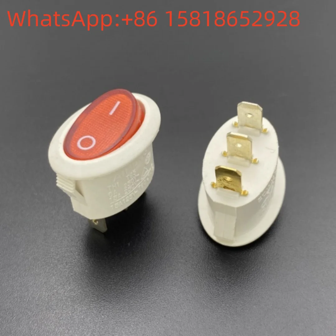 5 pieces TAIHENG TH1 boat-shaped switch button with light, 3-pin 2-position, high current 15A, oval power rocker