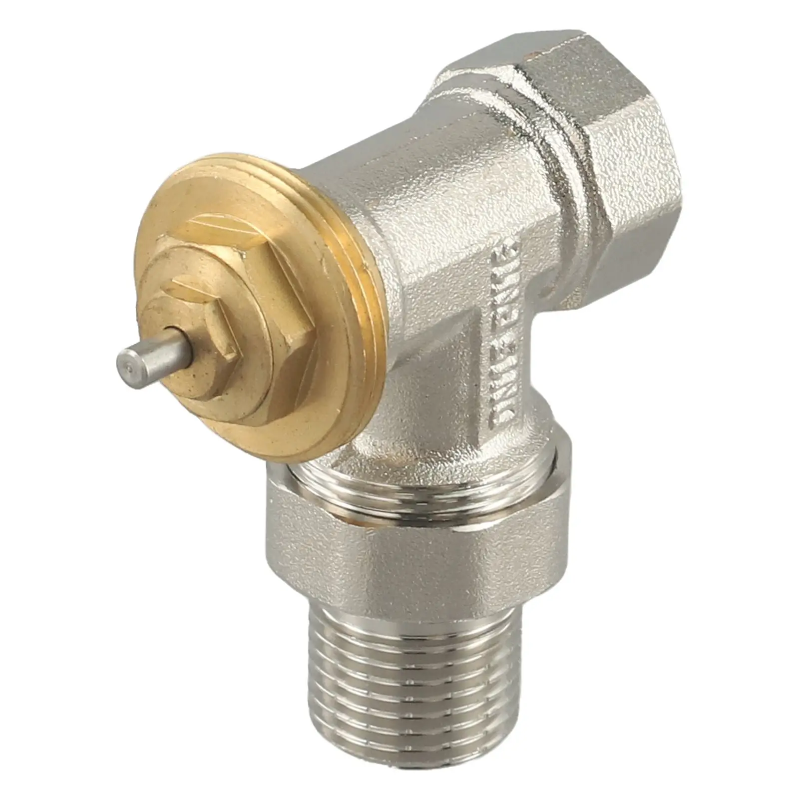 Brass Angle Regulating Valve DN15 DN20 For Radiator Mounting With M30x1.5mm Thread And Ambient Air Sensing Capability