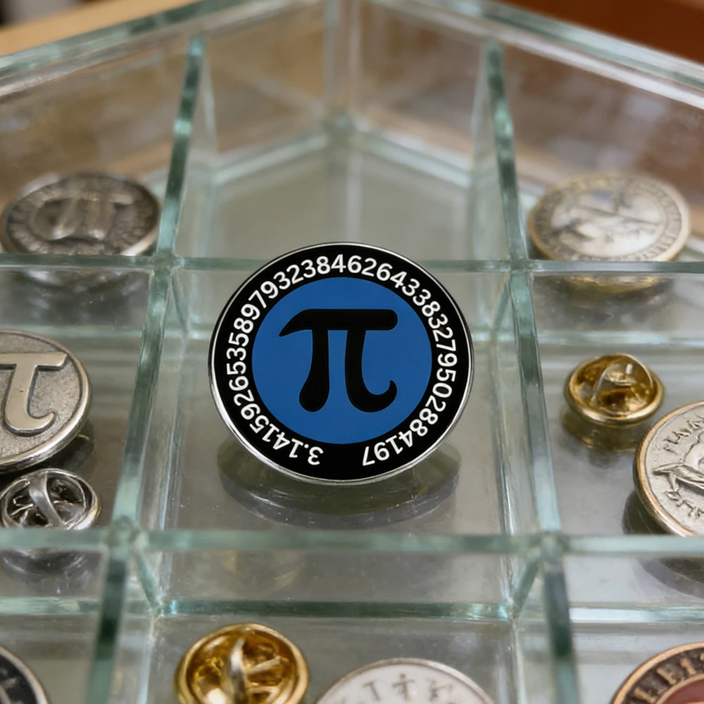 Broche de esmalte con el símbolo de π de matemáticas, pin de solapa con temática de ciencia, joyería, insignia, adorno, regalo para mujeres y hombres