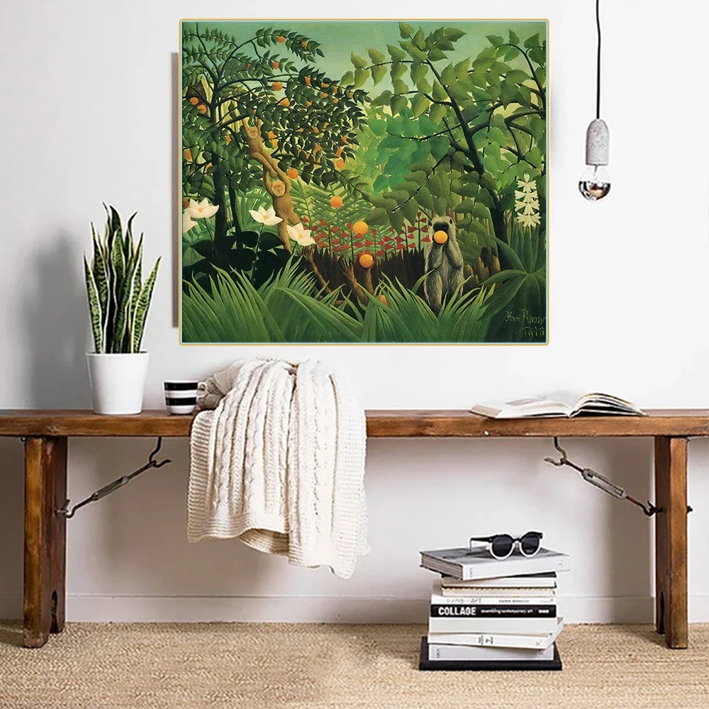 

Henri·Rousseau " Exotic Landscape " Canvas Oil painting Artwork Poster Picture Wall Decor Modern Home Living room Decoration