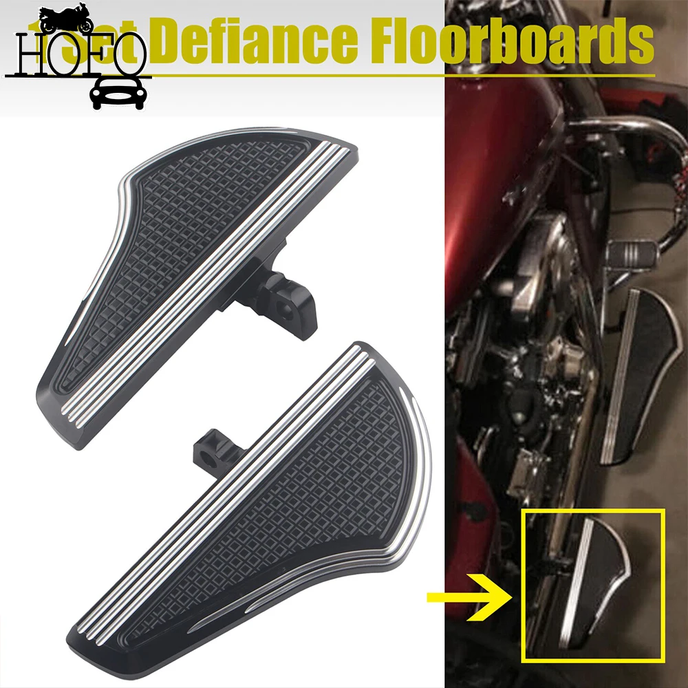 

1Pair Motorcycle Defiance Floorboards Rear Passenger Foot Pegs Footrest For Harley Models With Male Mount-Style Footpeg Supports