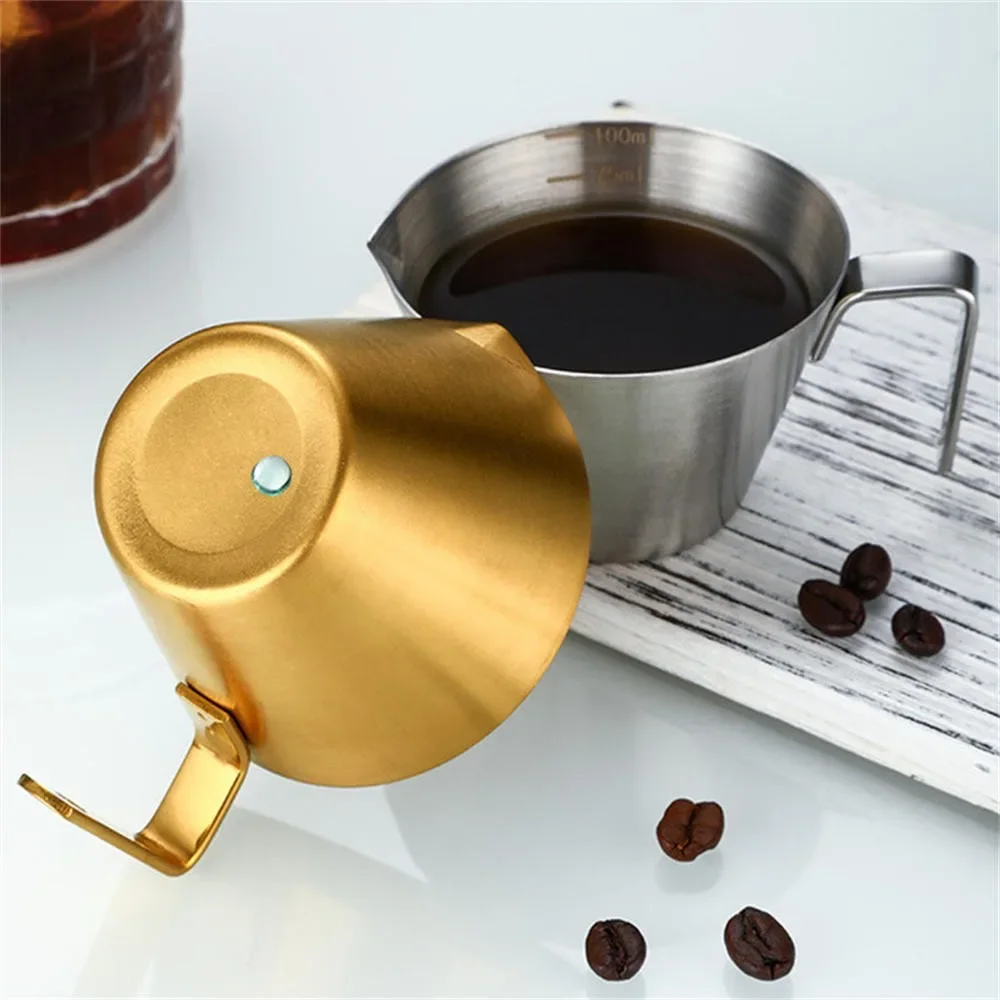 304 Stainless Steel Coffee Measuring Cup with Scale Mark Coffee Machine Accessories Espresso Shot Cup Kitchen Tool Measure Mug
