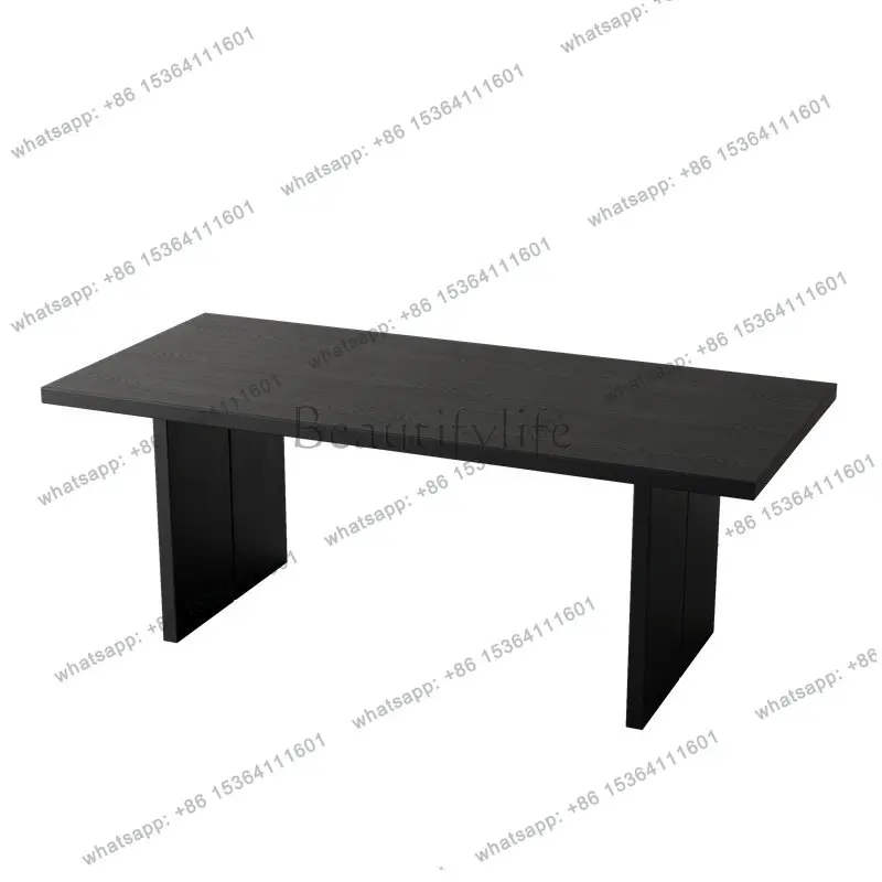 Industrial style long table Modern simple ash wood desk Household solid wood computer desk