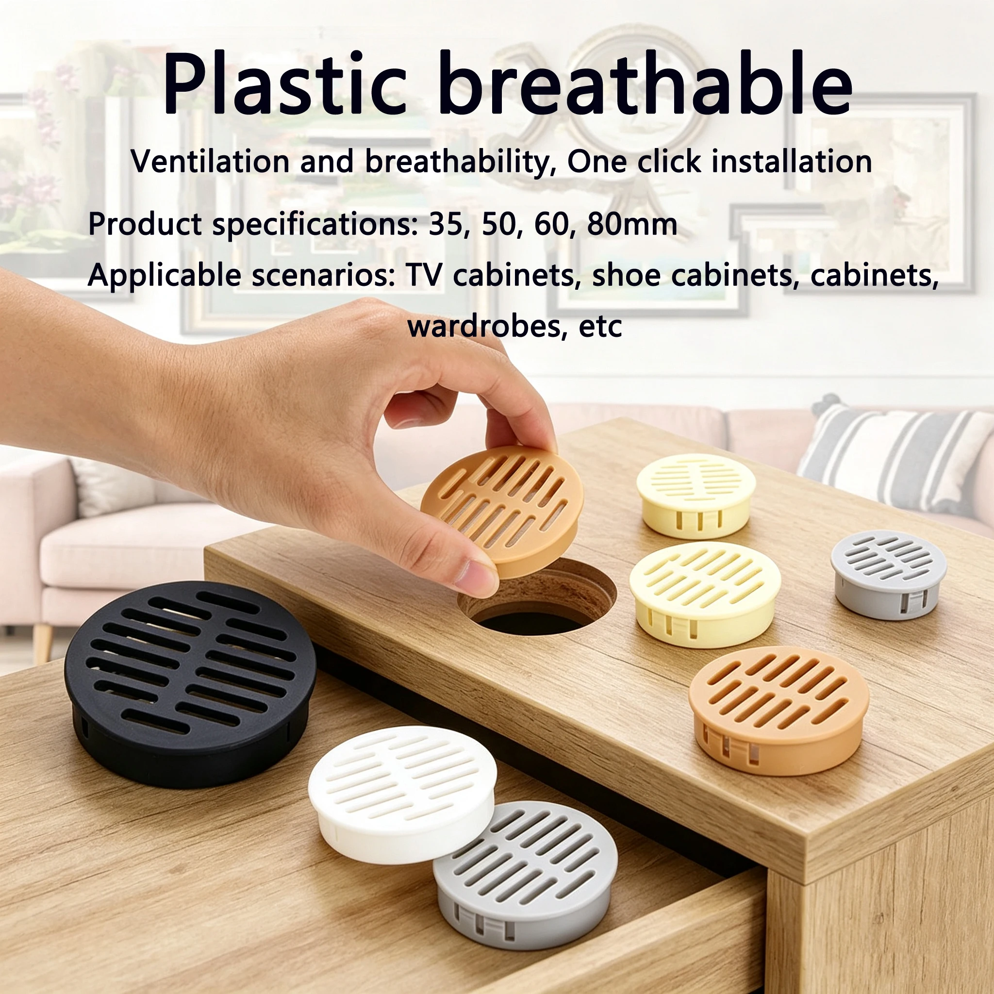 Breathable hole cover circular furniture wardrobe cabinet shoe cabinet kitchen gas decoration heat dissipation ventilation