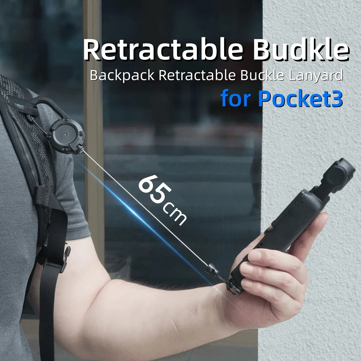 Telescopic Backpack Buckle Quick Release Extendable Lanyard Strap Anti-Drop Portable Hanger for DJI Osmo Pocket 3 Accessories