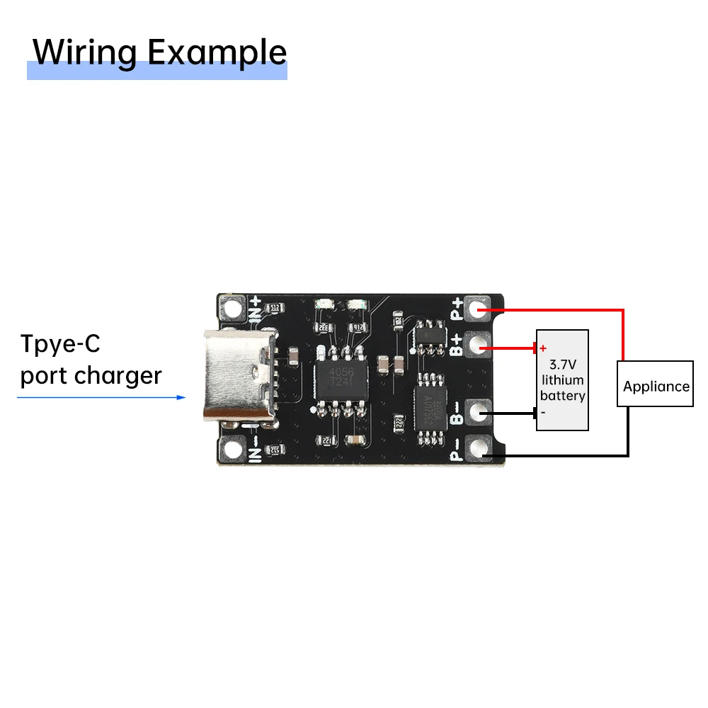 Module de charge de batterie Li-ion 2 en 1 DC 4-8V TP4056, carte de Protection de charge de batterie Li-ion 1,2a, Interface de Type C