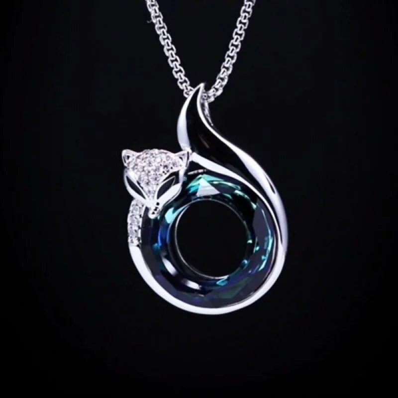 Necklace for Women Cute Crystal  Animal Indie Best Friend  Fairy Jewelry Fox Pendant