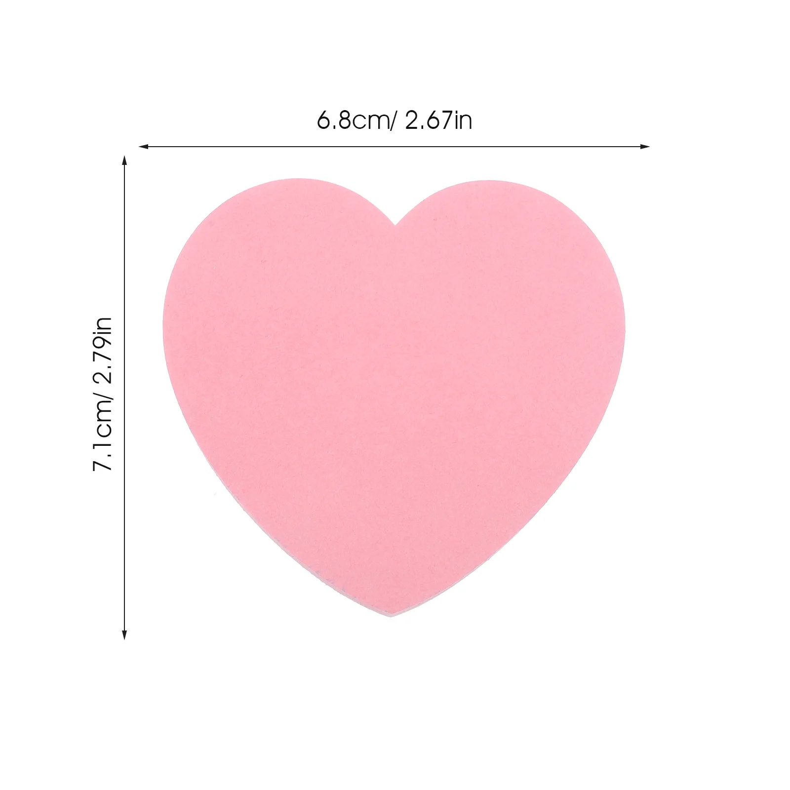 4 Books Pink Love Sticky Notes Tear-off Portable Pads Simple Compact Memo Household Stickers Paper Self-adhesive