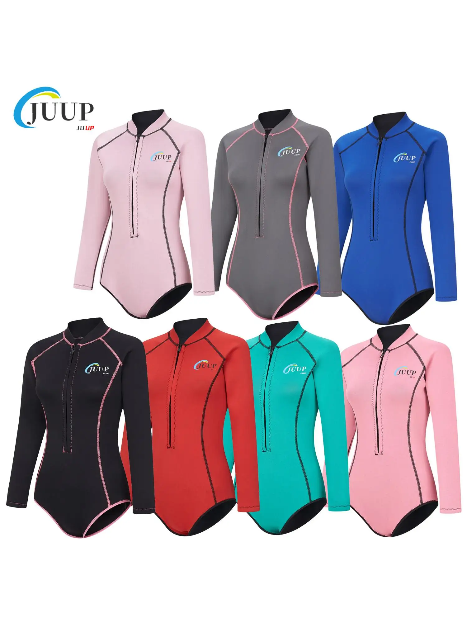 

2.5MM Bikini Wetsuit Long Sve Outdoor Scuba Diving Surfing Swimming Snorkeling Thermal One-Piece Suit for Women