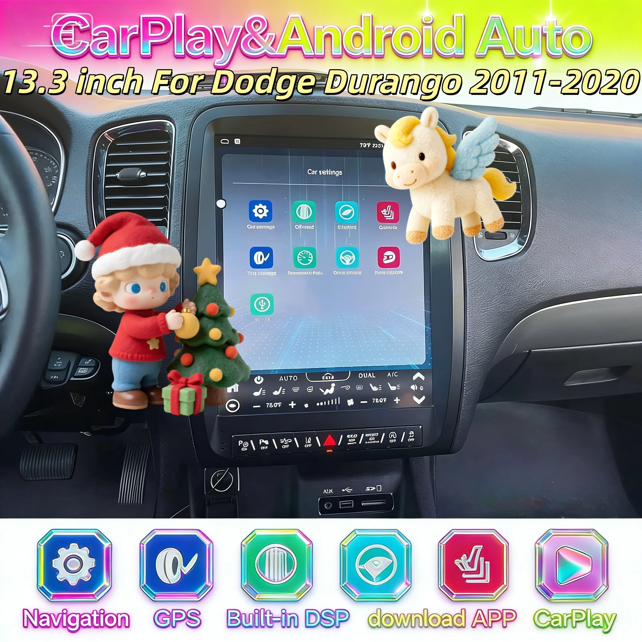 

Мультимедийный Android-радиоприемник Navi для Dodge Durango 2011-2020, CarPlay, Bluetooth, навигация, стереосистема, 4G Wi-Fi