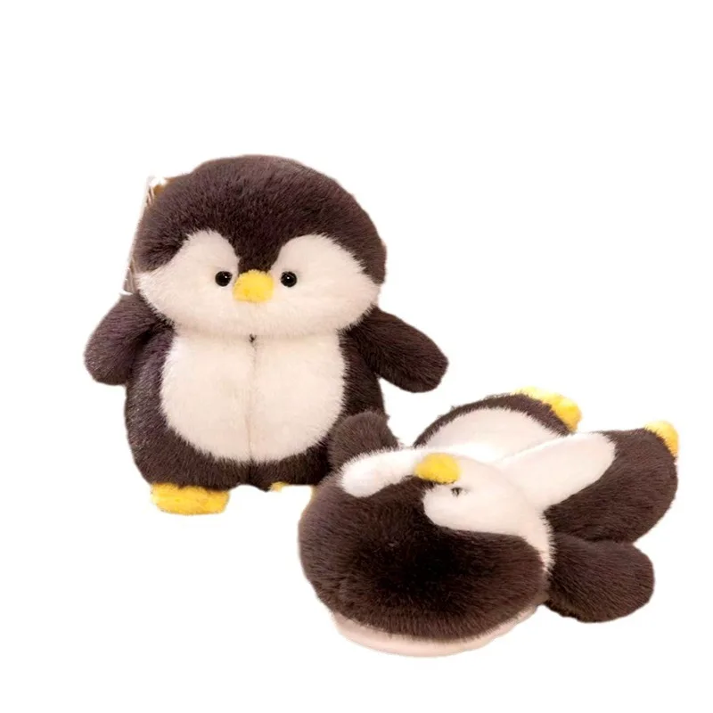 Cute Home Girls Slipper Winter Womens Daily Plush Fur Cotton Shoes  Female Indoor Cozy Platform Lovely Cartoon Penguin Slippers