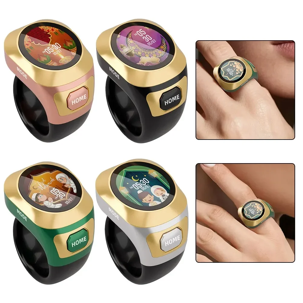 Smart Tasbih Counter 3 Sizes For Zikr Rings For Prayer Luminous Rechargeable Waterproof Color Screen Ring Counter Accessories