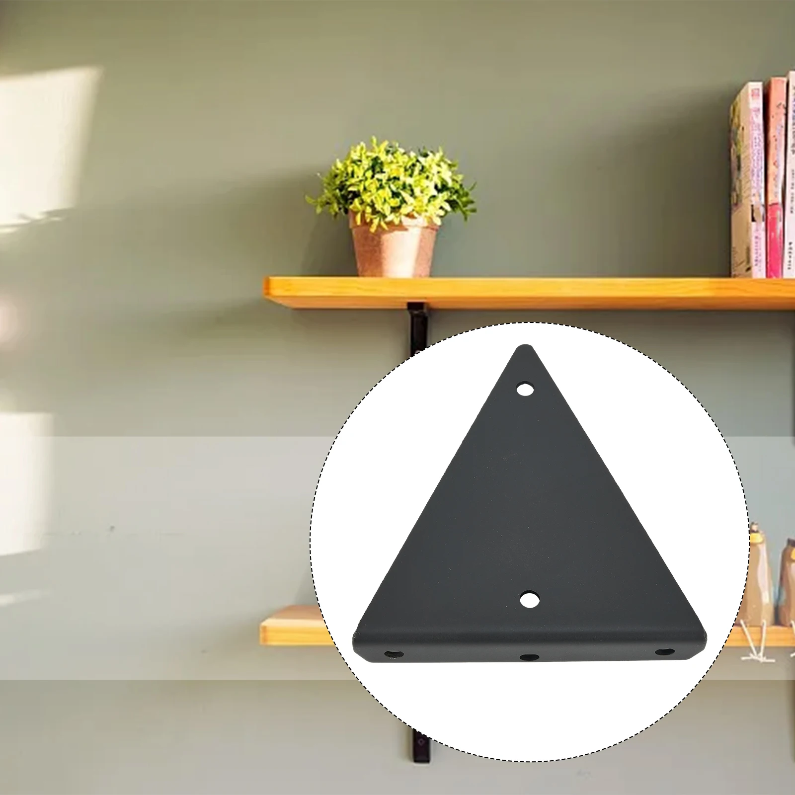 Prateleira triangular prática, 1 peça, móveis pretos, resistente, invisível, montada na parede, prateleira triangular
