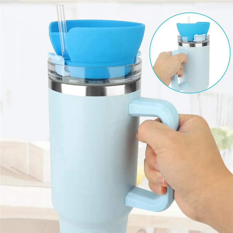 AA76-2Pcs Silicone Snack Bowls For Stanley 40Oz Glass Cup With Straw Version