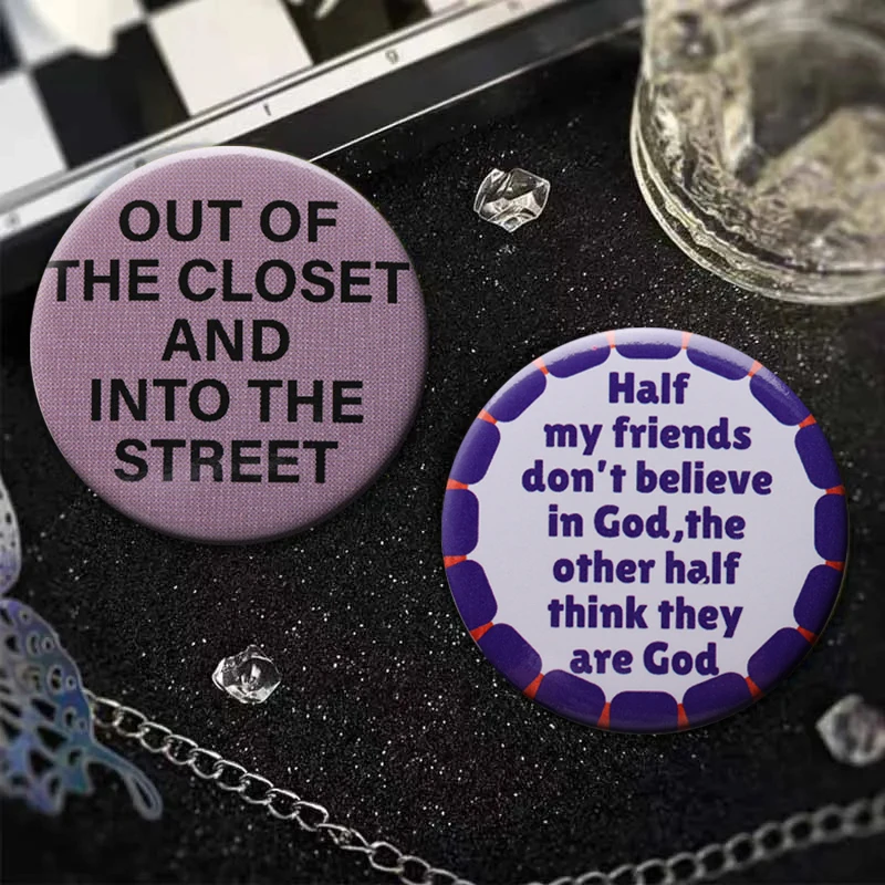 58mm Funny Quotes Creative Pin Fight Racism I Read Banned Books Tinplate Icon Brooch Hard To Love Health Badge Bag Clothes Decor
