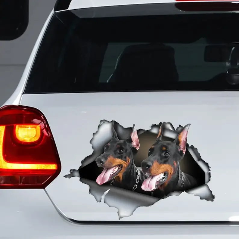 Black doberman car decal, doberman magnet, dog sticker, doberman decals