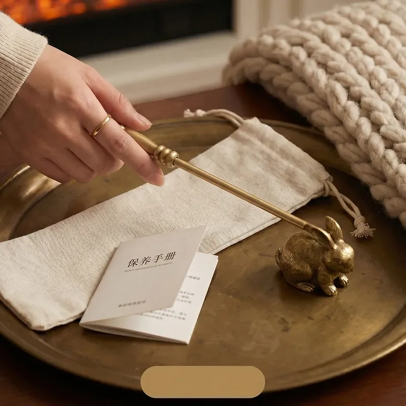 Luxury Brass Rabbit Candle Snuffer Gold Metal Candlestick Extinguisher Creative Home Decor Living Room Ornament Elegant Table