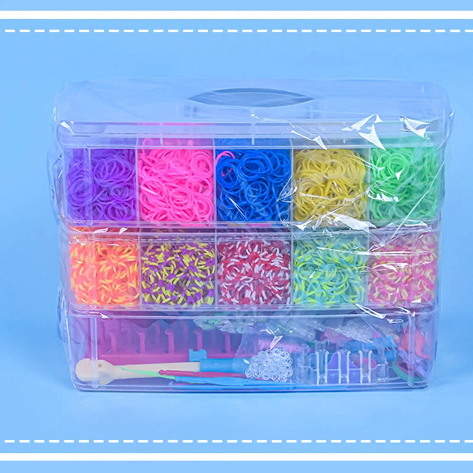 Rubber Bands Bracelet Making Kit for Kids DIY Loom Craft Set with Beads Pendants Birthday Gift for Girls Children