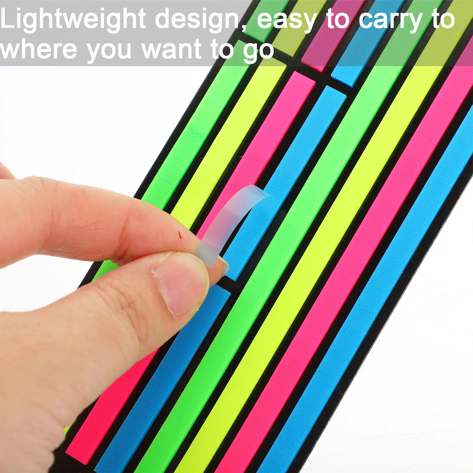 1 صندوق من شرائط القراءة الملونة علامات الصفحة الفلورسنت علامات تبويب الكمبيوتر المحمول خفيفة الوزن المحمولة لاصقة علامات التبويب اللاصقة للقراءة