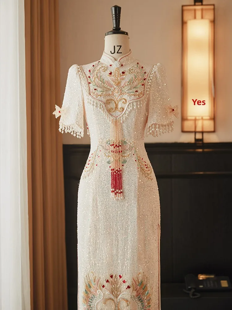 

Pink Wedding Dr Ele ort Sle for Bride Low Slit Polyester Fiber Summer Wedding Dr Ladylike Design