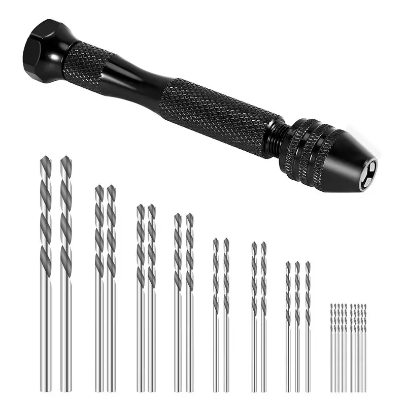 

COME Hand Twist Drill Bits Set,DIY Precision Pin Vise Model Mini Hand Spiral Drill With 25Pcs 0.3Mm To 3.0Mm Micro-Drill Bits (B