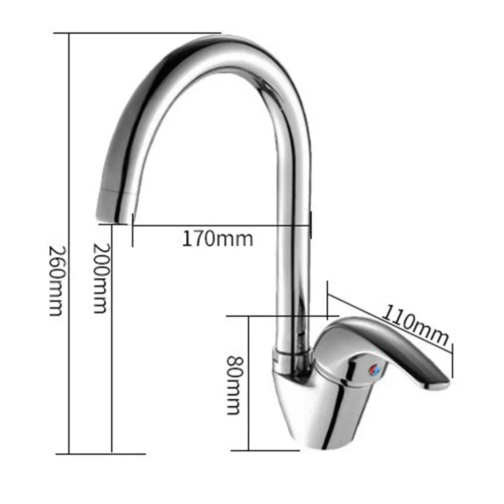 Hot Cold Mixer Tap Chrome Sink Mixer Home Improvement Easy Installation High-Quality Materials Resistant To Decay